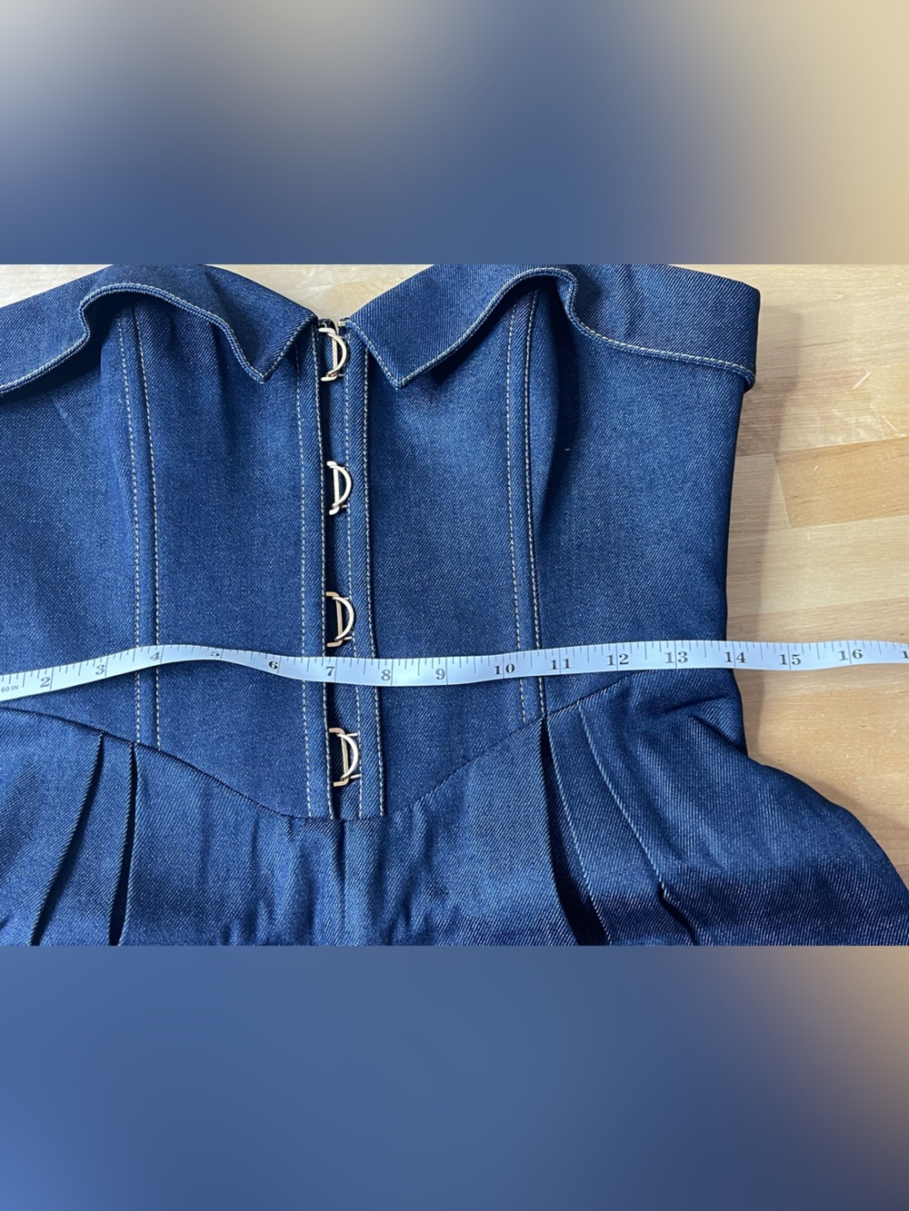 BCBGMAXAZRIA Savannah Jumpsuit Raw Denim Size 4 - Picture 15 of 16